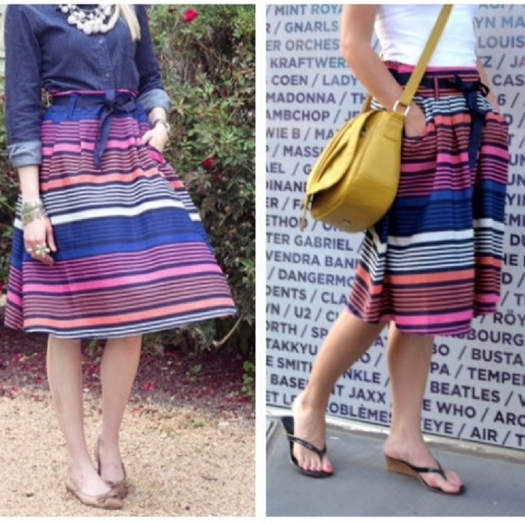 Old Navy Dresses & Skirts - Old Navy Striped Skirt Multicolored pockets